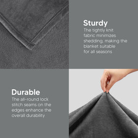 Utopia Bedding fleece blanket throw grey care instructions for easy washing.