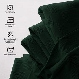 Utopia Bedding forest green blanket 90x108 inches on king bed