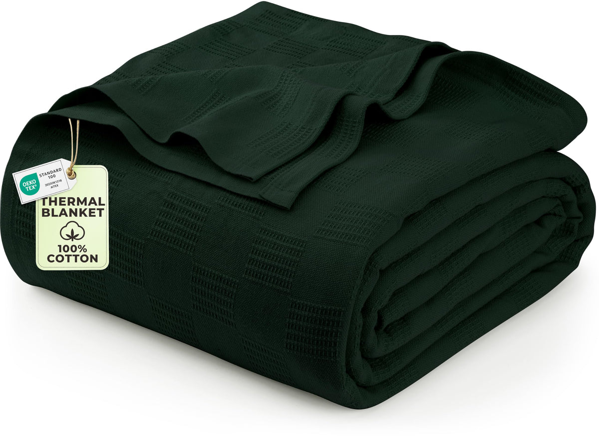 Utopia Bedding forest green blanket folded for storage and gifting