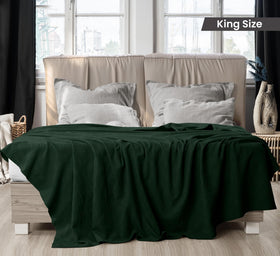 Utopia Bedding forest green blanket on bed for lightweight warmth