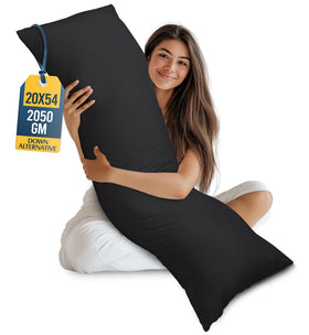 Utopia Bedding full body pillow in black, 20x54 inch size for full-body support