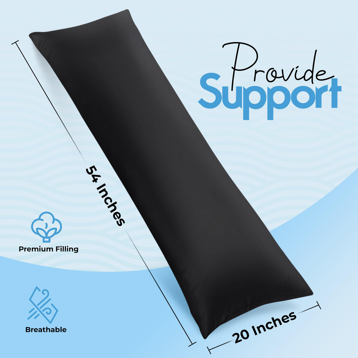 Utopia Bedding full body pillow ideal for side sleepers and versatile positioning