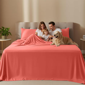 Utopia Bedding Coral fitted sheet with deep pocket ensures secure night-long fit