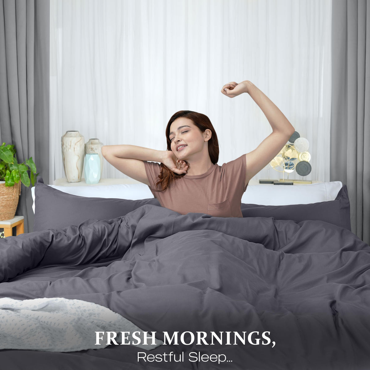 Utopia Bedding grey color adds versatile, modern touch to any bedroom