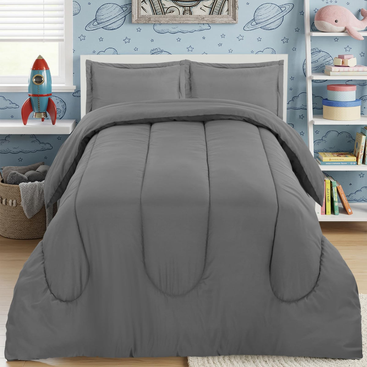Utopia Bedding grey kids comforter twin adds cozy warmth for bedtime