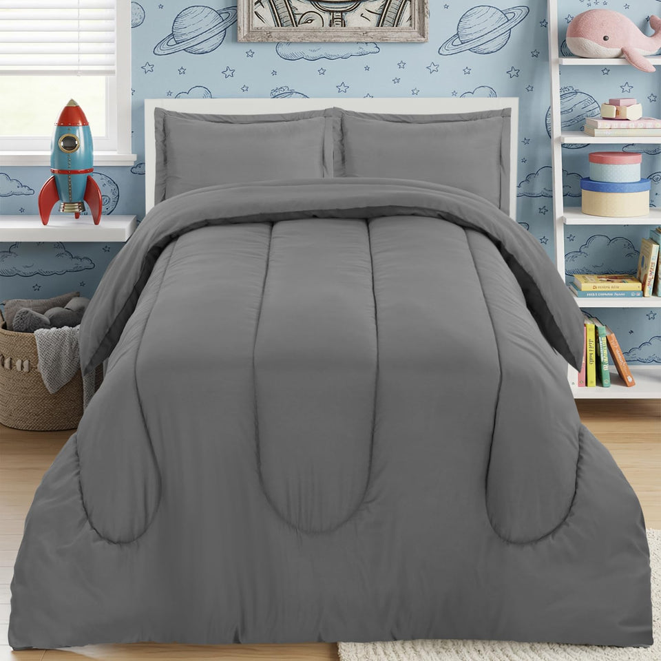Utopia Bedding grey kids comforter twin adds cozy warmth for bedtime