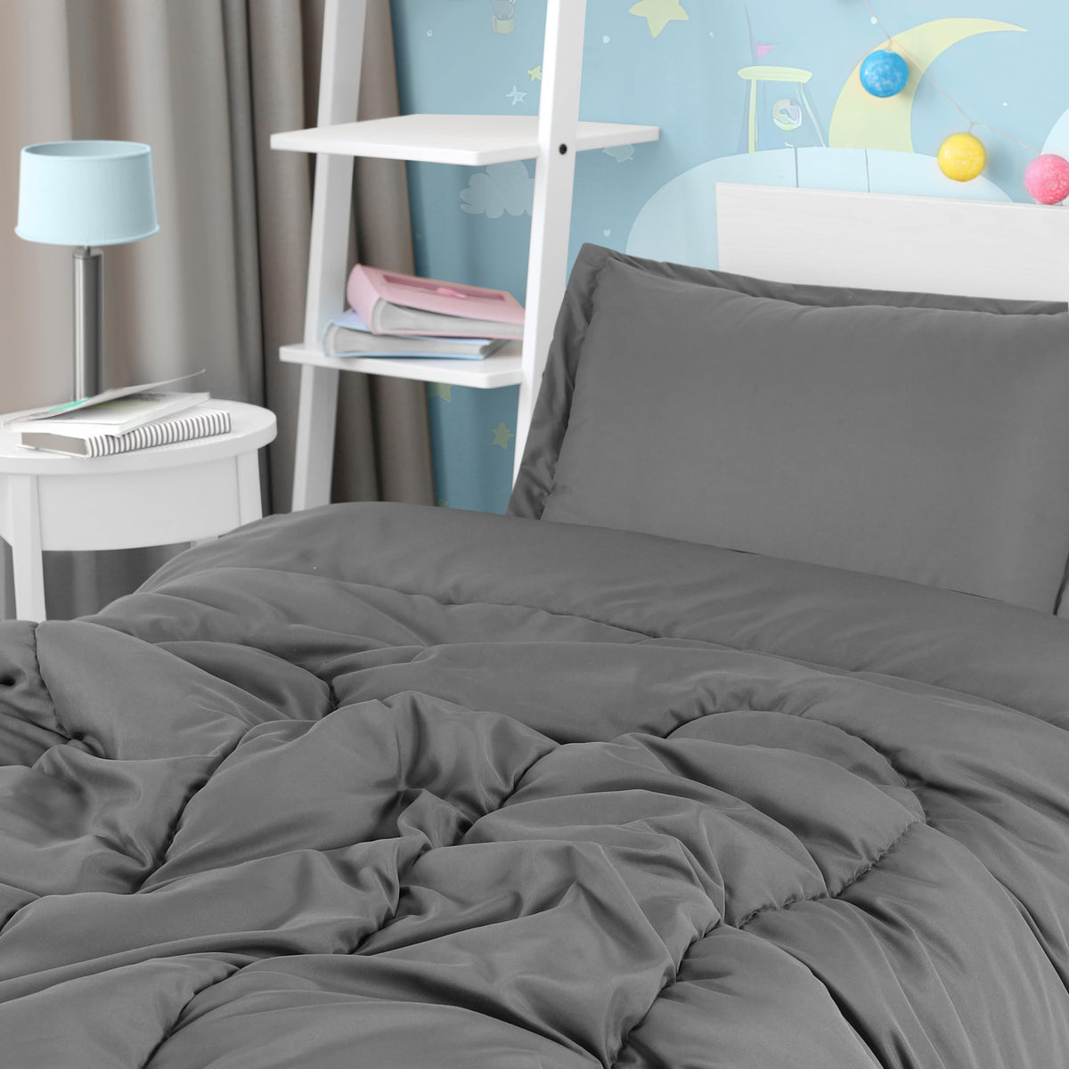Utopia Bedding grey kids two-sided design for quick room refresh
