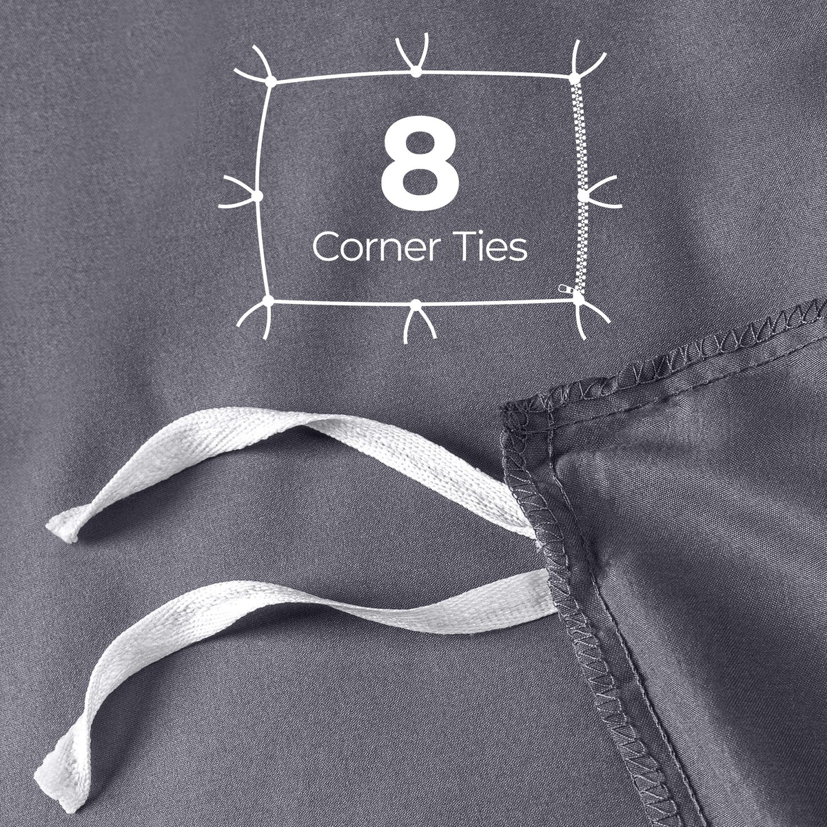 Utopia Bedding duvet cover with hidden zipper and seven interior tie knots