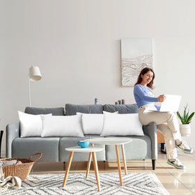 Utopia Bedding high rebound fiber fill demonstrates bounce-back support for cushions