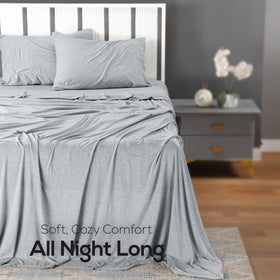 Utopia Bedding jersey-knit closeup shows breathable texture for cooler nights