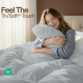 Utopia Bedding king comforter soft down-alternative fill for year-round comfort.
