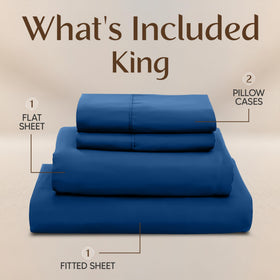 Utopia Bedding king fitted sheet dusk blue with 15-inch pockets stays securely in place.