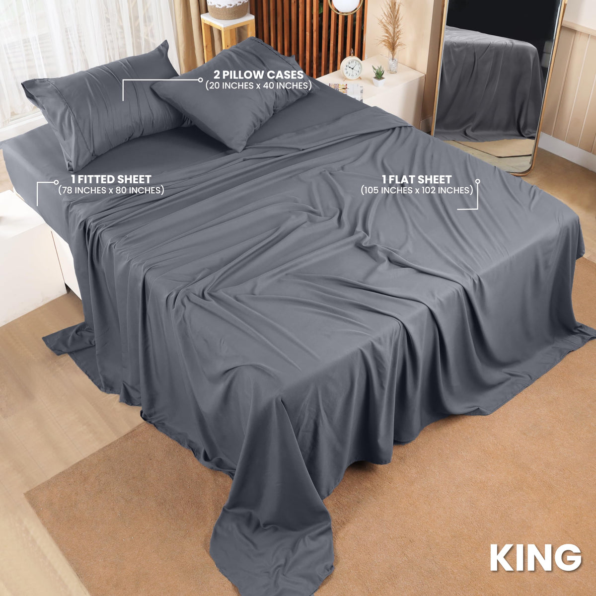 Utopia Bedding King fitted sheet elastic edge proving snug mattress fit.