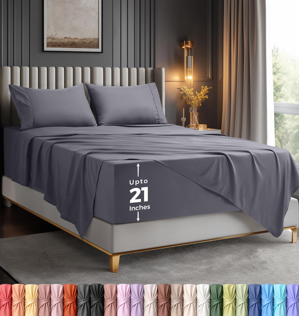 Utopia Bedding king flat sheet 105x102, smooth top layer for a neat bed.