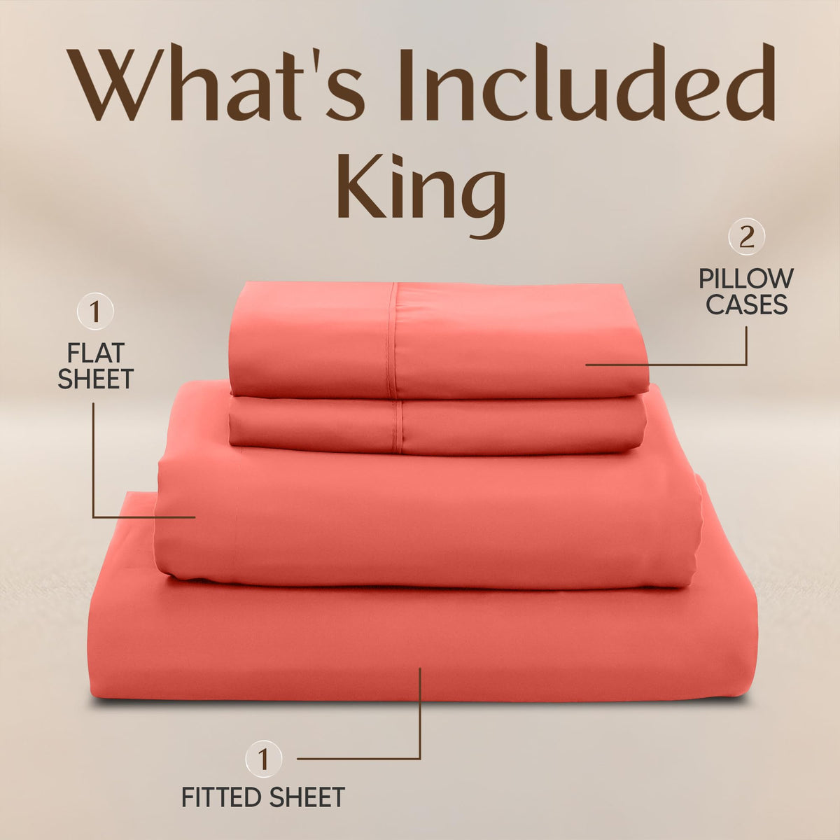 Utopia Bedding pillowcases coral accompany the set for soft, restful sleep