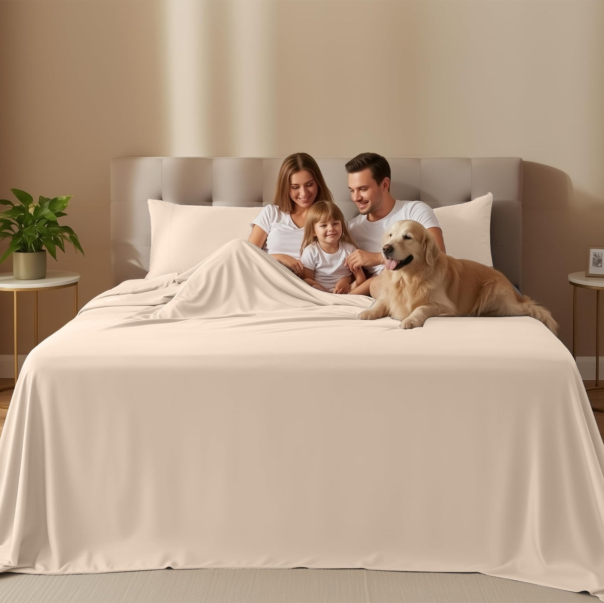 Utopia Bedding king fitted sheet with 15-inch pocket for secure, snug fit all night.