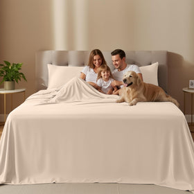 Utopia Bedding king fitted sheet with 15-inch pocket for secure, snug fit all night.