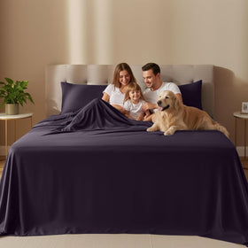Utopia Bedding king fitted sheet elastic edge demonstrates secure fit for deep mattresses.