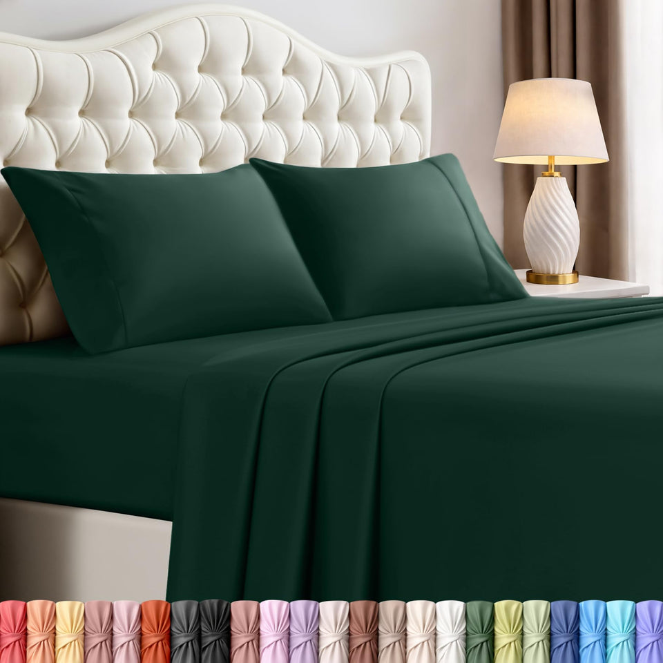 Utopia Bedding king sheet set flat sheet 105x102 for a smooth, roomy sleep surface