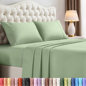 Utopia Bedding king sheet set flat sheet closeup shows silky softness.
