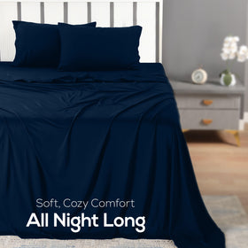 Utopia Bedding navy pillowcase pair protecting hair and comfort all night