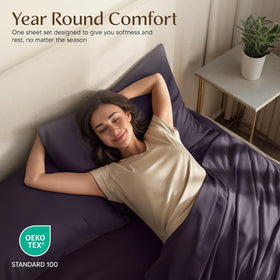 Utopia Bedding microfiber close-up highlights ultra-soft, breathable fabric for all-night comfort.