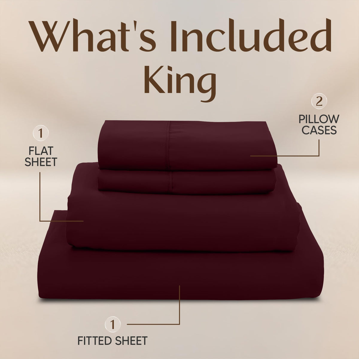 Utopia Bedding king sheet set pillowcases paired for smooth, breathable sleep.