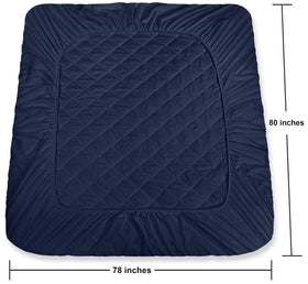 King-size mattress pad fits mattresses up to 16 inches deep for added protection.