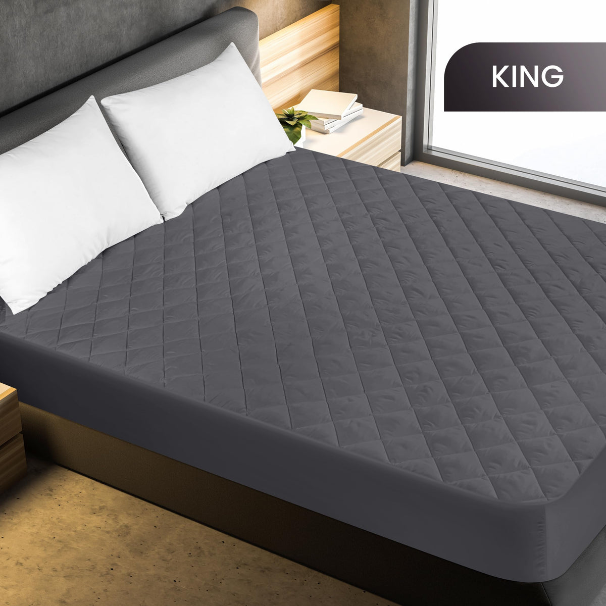 Utopia Bedding king-size mattress pad with quilted fiberfill offering extra loft and cushioning