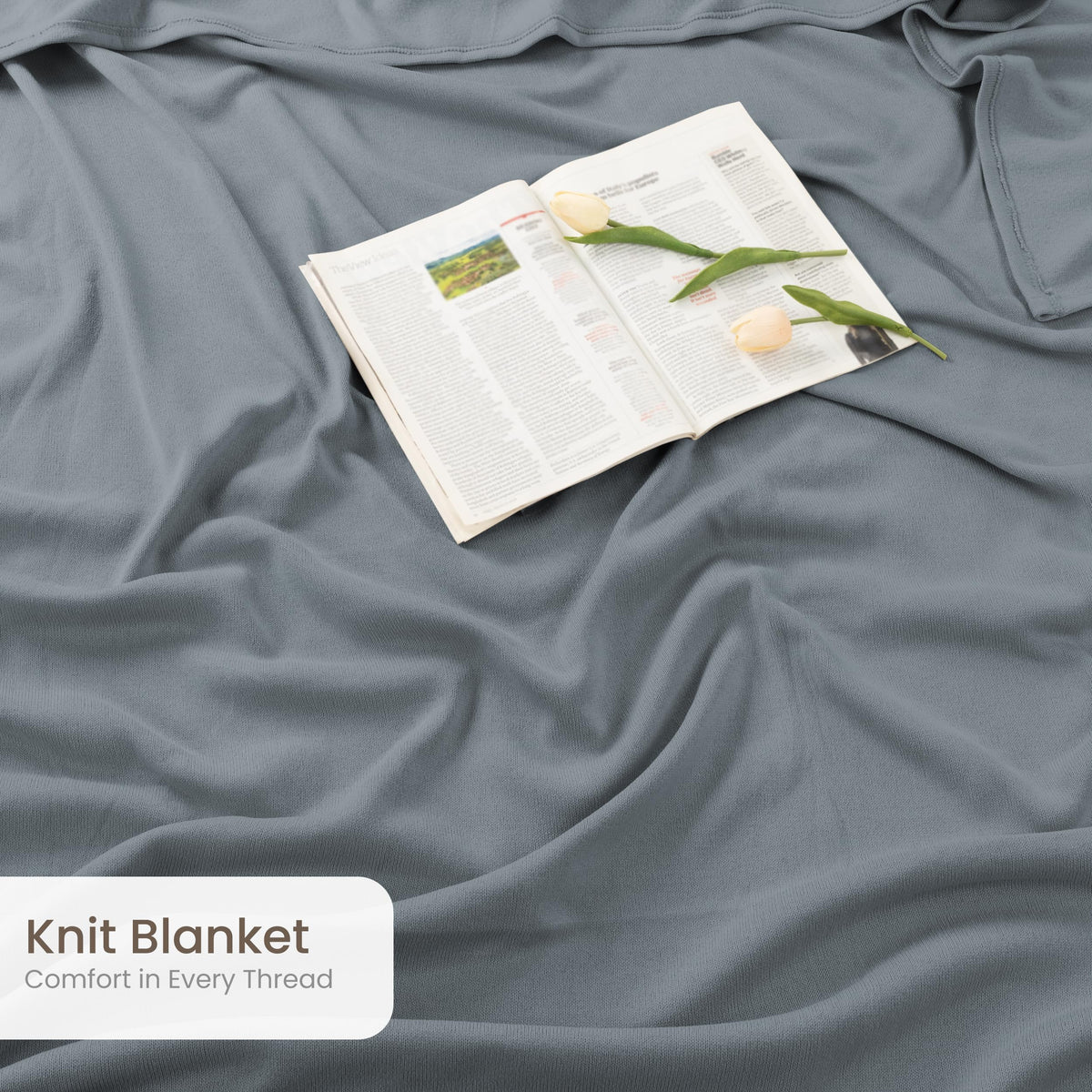 Utopia Bedding knit blanket in king size for generous reach.