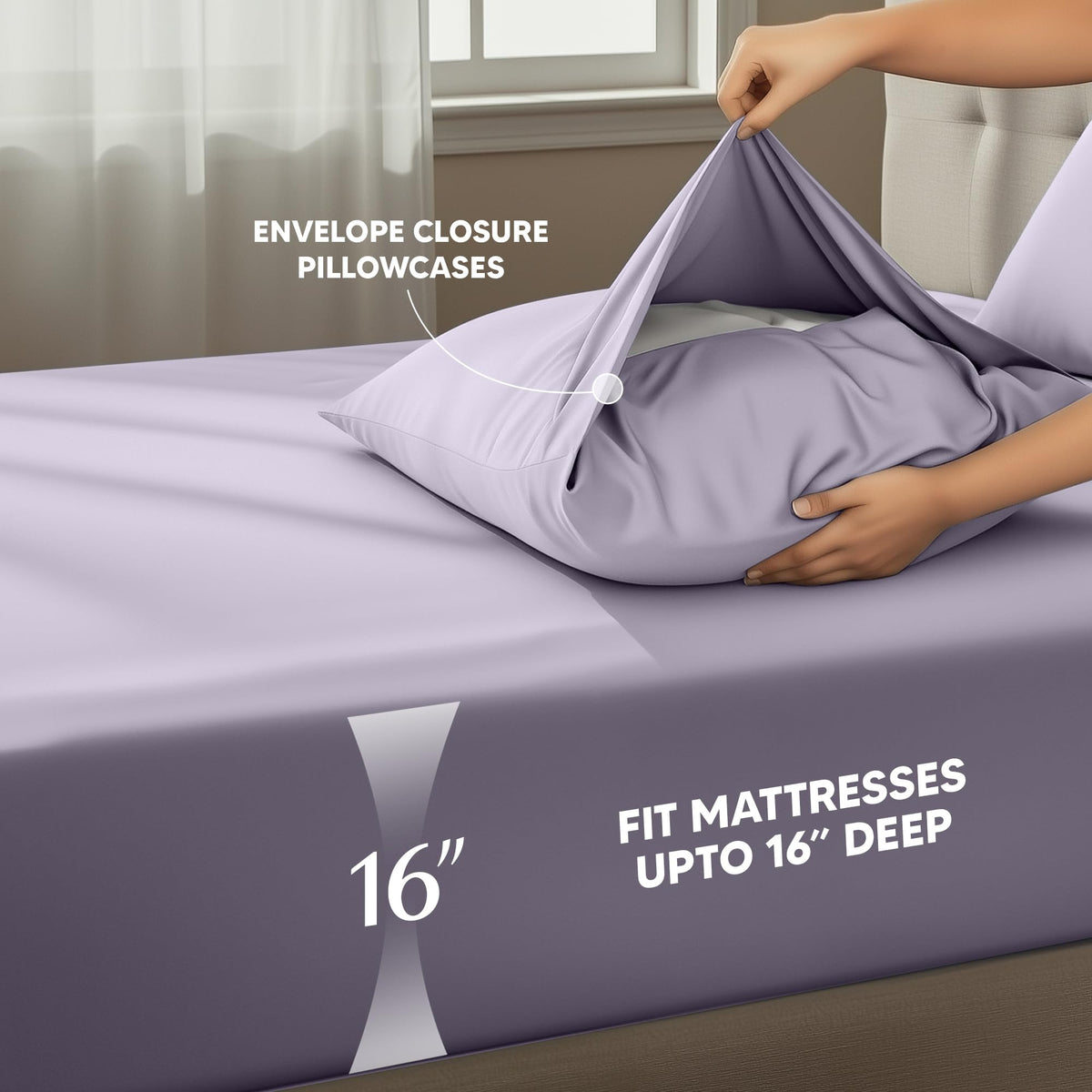 Utopia Bedding lavender color swatch showcasing calming hue for bedroom decor