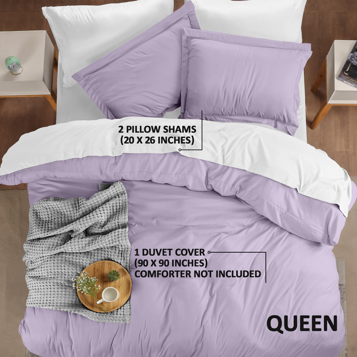 Utopia Bedding lavender shams 20x26 with flange add a classic decorative touch.