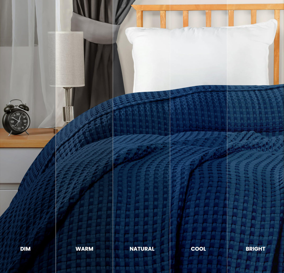Utopia Bedding lightweight navy blanket ideal for travel and outdoor use