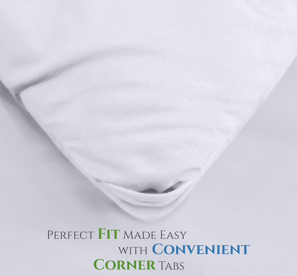Utopia Bedding care close-up shows machine-washable, no-heat drying guidance.
