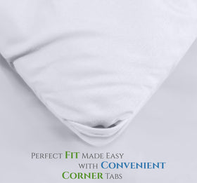 Utopia Bedding care close-up shows machine-washable, no-heat drying guidance.