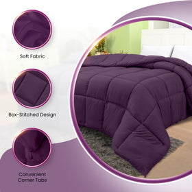 Twin plum comforter from Utopia Bedding emphasizes crisp piping and finish.