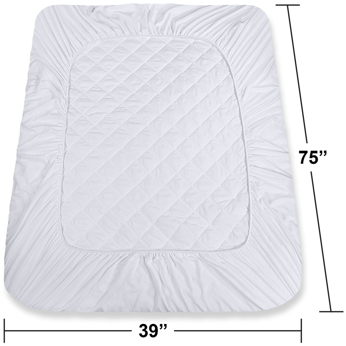 Utopia Bedding machine-washable mattress pad for easy maintenance.