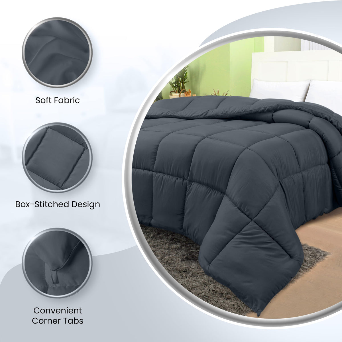 Utopia Bedding machine-washable tag demo highlights easy care and quick cleanup.