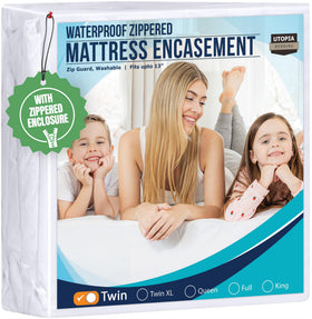 Utopia Bedding twin zippered encasement with full 360-degree protection.