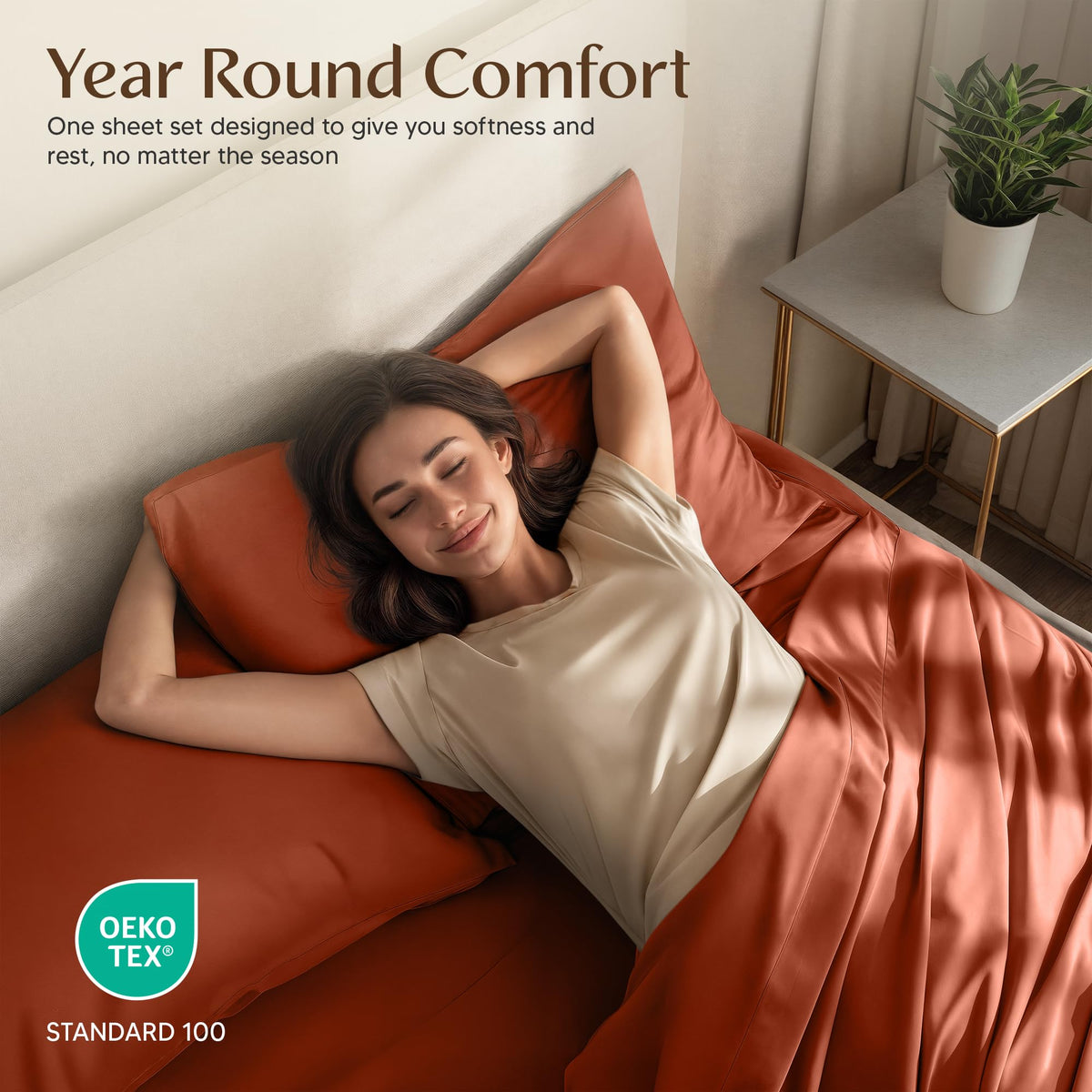 Utopia Bedding microfiber close-up image underlines breathable silky texture
