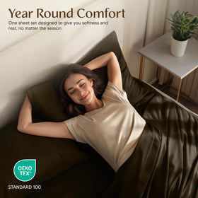 Utopia Bedding microfiber texture closeup reveals silky softness and breathability.