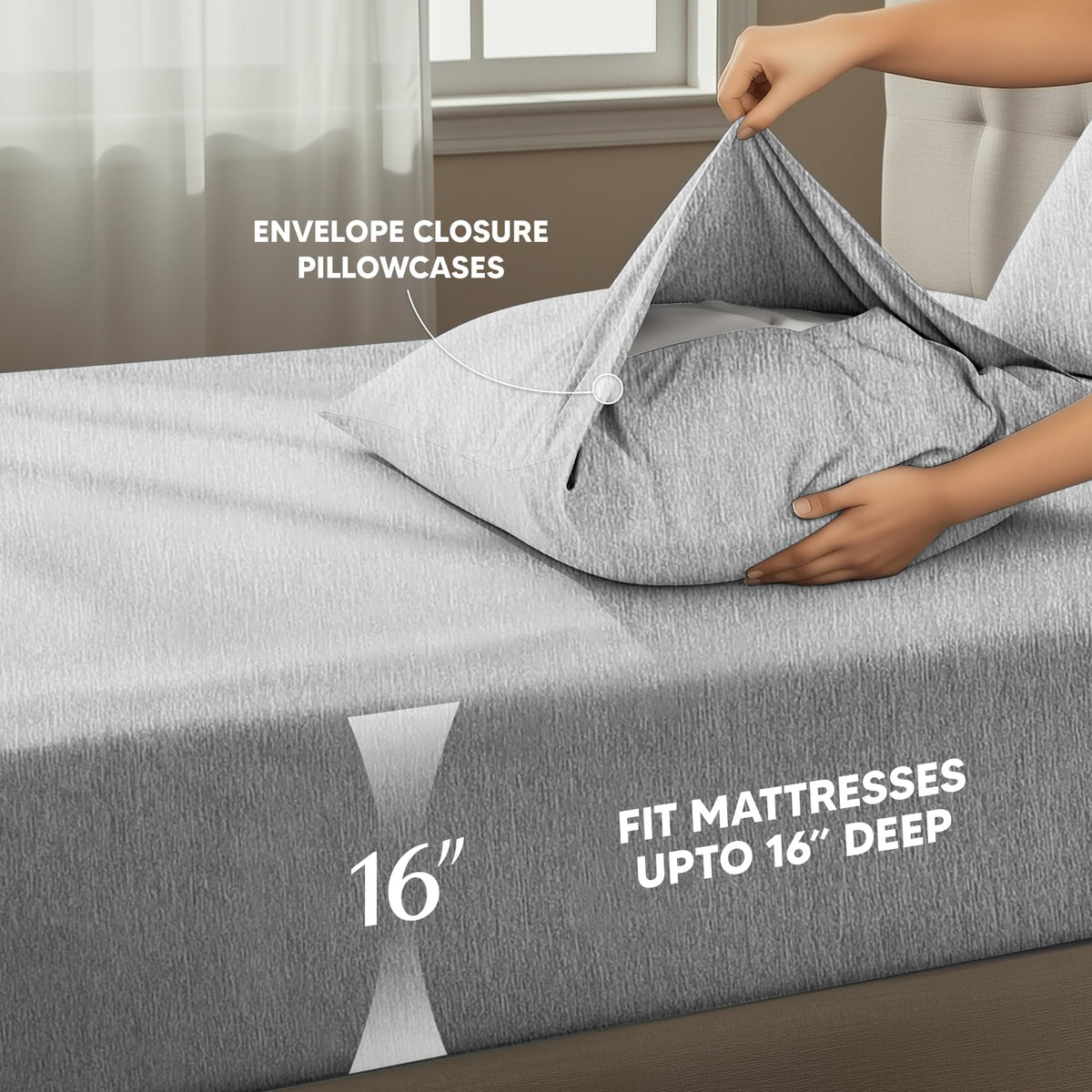 Utopia Bedding close-up of microfiber texture for ultra-soft feel