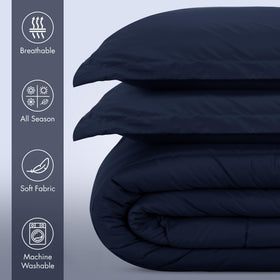 Utopia Bedding Navy Kids Comforter back view showing two-sided design for quick mood refresh.