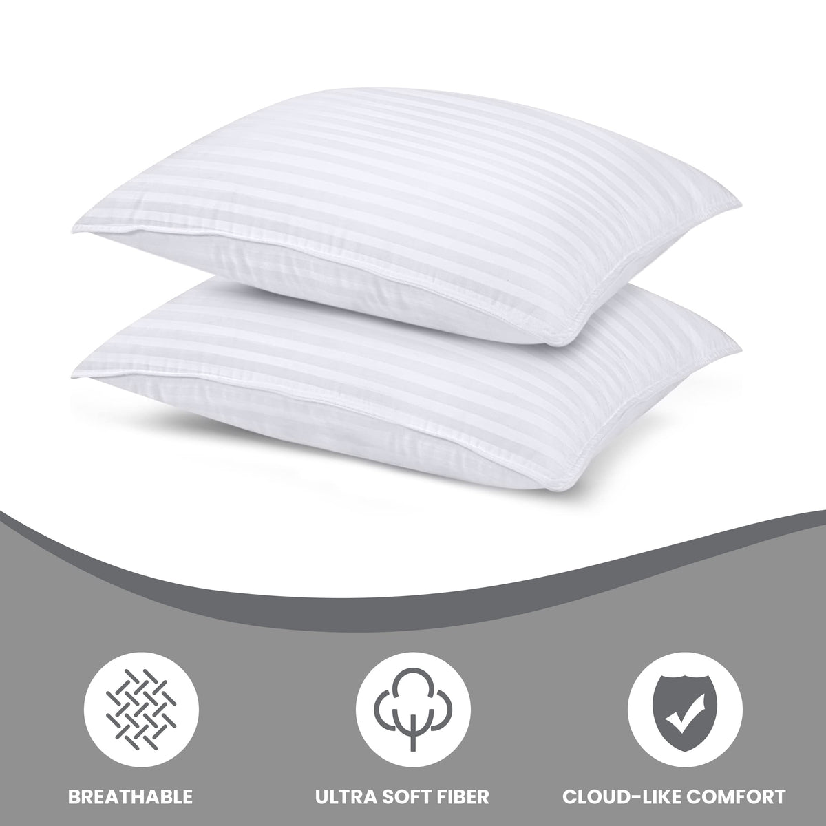 Utopia Bedding no-shift design keeps pillows fluffy and well-supported.