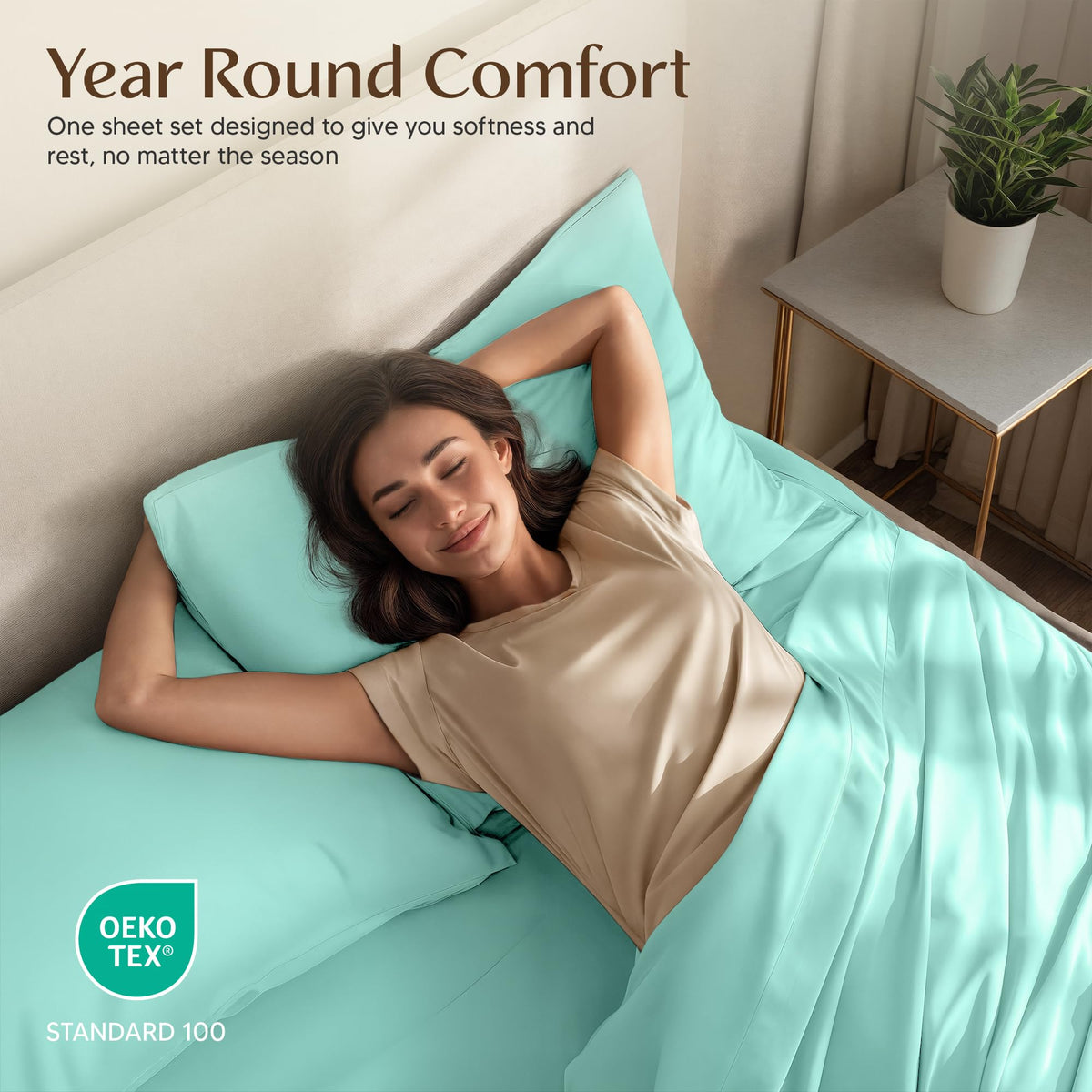 Utopia Bedding OEKO-TEX certification close-up, skin-friendly safety.
