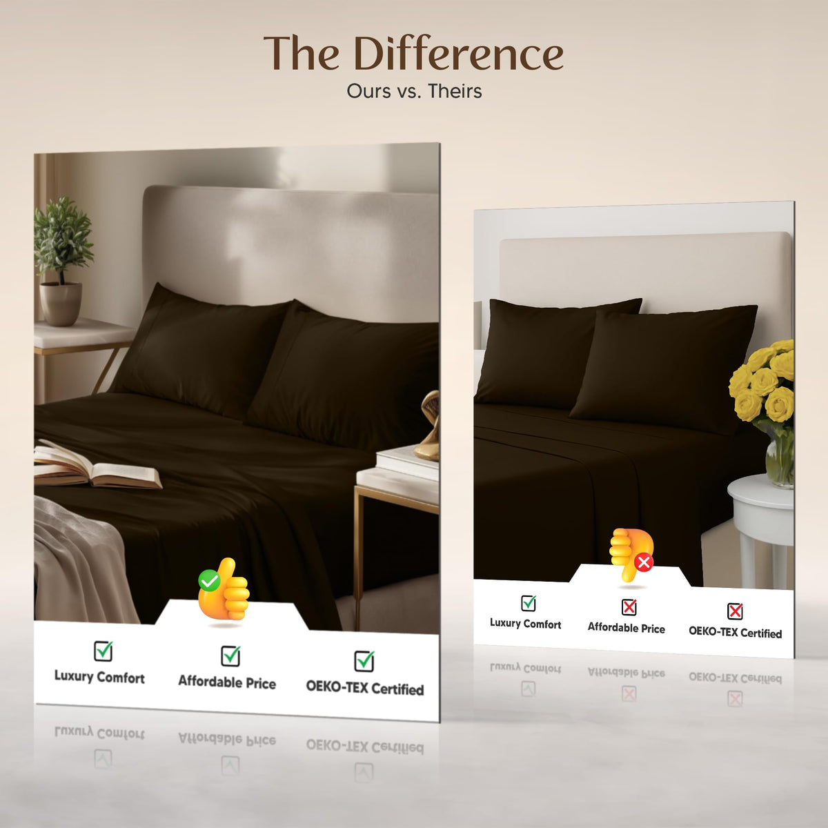 Utopia Bedding OEKO-TEX certified badge indicates safety and quality.