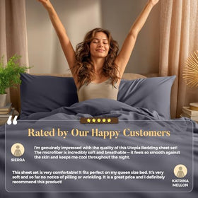 Utopia Bedding Oeko-Tex certified grey sheets, high-quality standard