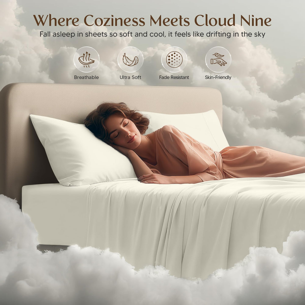 Utopia Bedding ivory label features Oeko-Tex certification for safe fabrics.