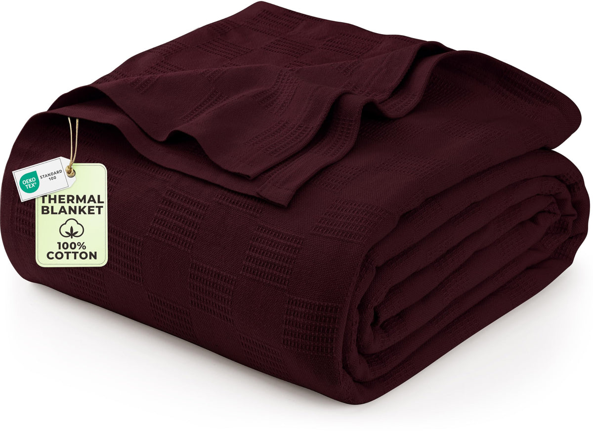 Utopia Bedding blanket folded on bed shows cozy warmth from 100% cotton fabric
