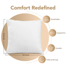 Utopia Bedding outdoor pillow inserts 24x24 white pack shot highlighting pair for porch decor.